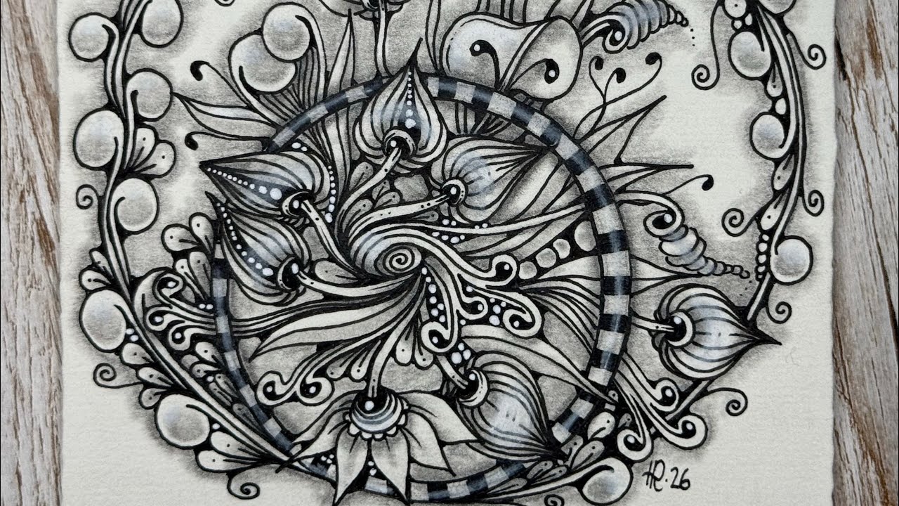 Watch me draw - Flowers on a 5Phive Tile