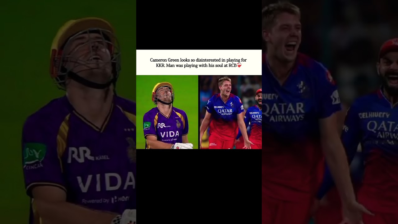 Cameron Green looks so disinterested in playing for KKR.Man was playing with his soul at RCB❤️&zwj;🩹#ipl