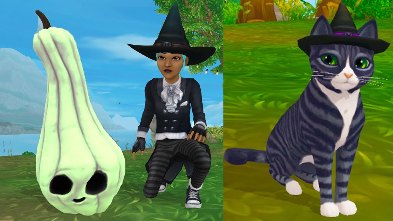 FREE Halloween Pets Witch Cat and Glow In Dark Squash Star Stable