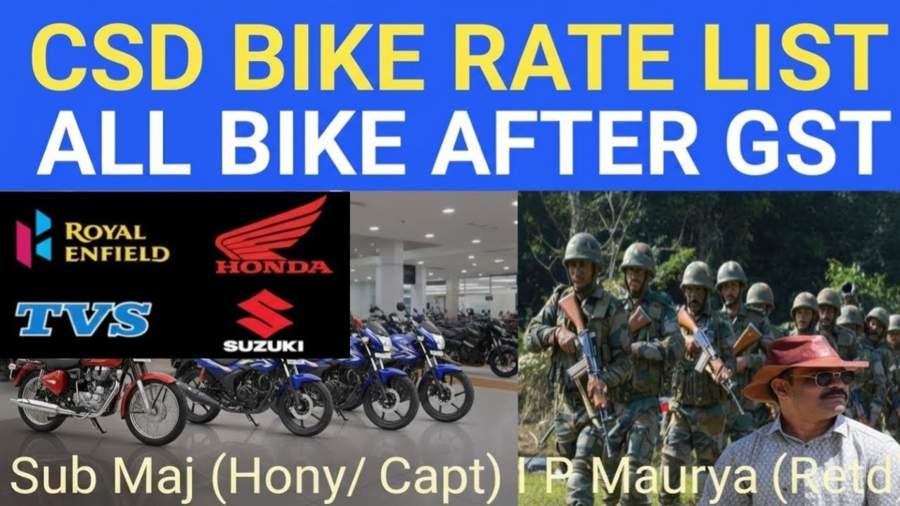 CSD Bike Price 2025 | Royal Enfield,Hero, Honda, TVS, Bajaj, Suzuki Price List
