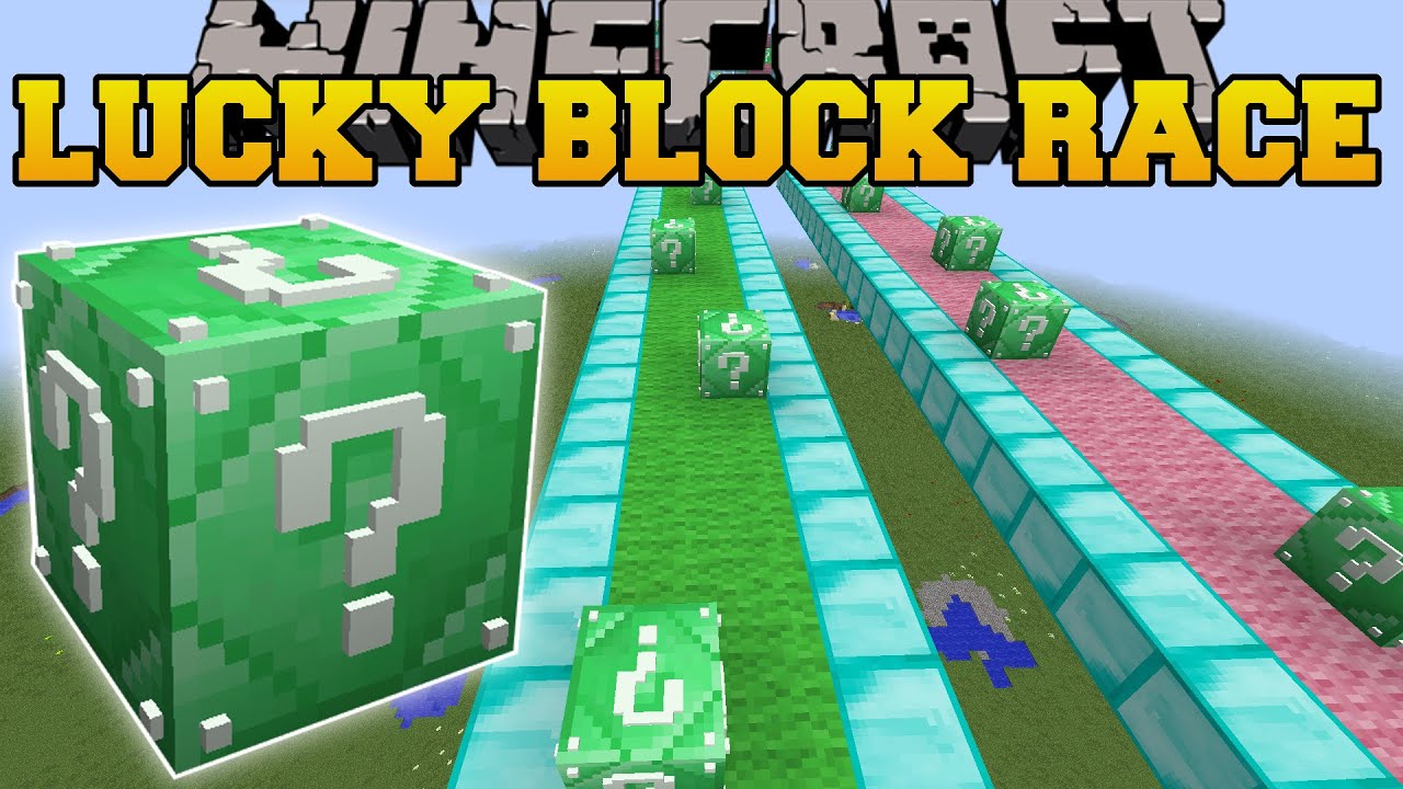 Minecraft: БЕЗУМНАЯ ГОНКА ЗА ИЗУМРУДНЫМИ БЛОКАМИ УДАЧИ - Мод Lucky Block - Мини-игра с модами