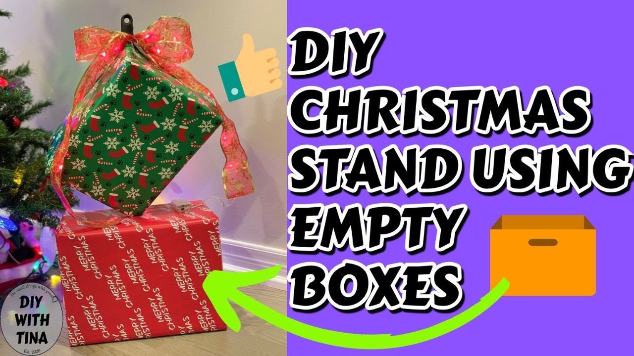 🎁 DIY Christmas present stand decor | DIY easy holiday decor on a budget