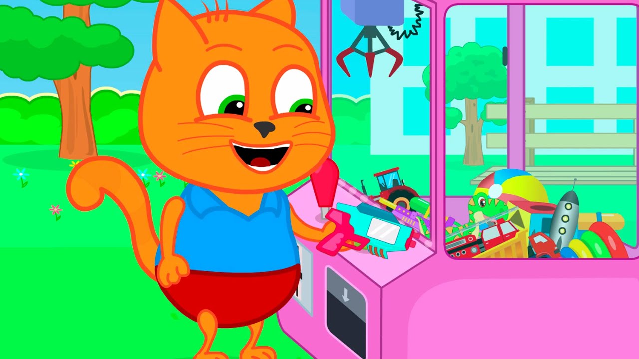 Cats Family in English - I won a toy Cartoon for Kids
