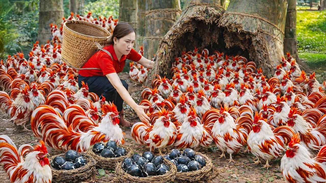 Harvesting Over 1000 Rare Golden Phoenix Chickens 😱 | 266 Days From Hatching to Maturity