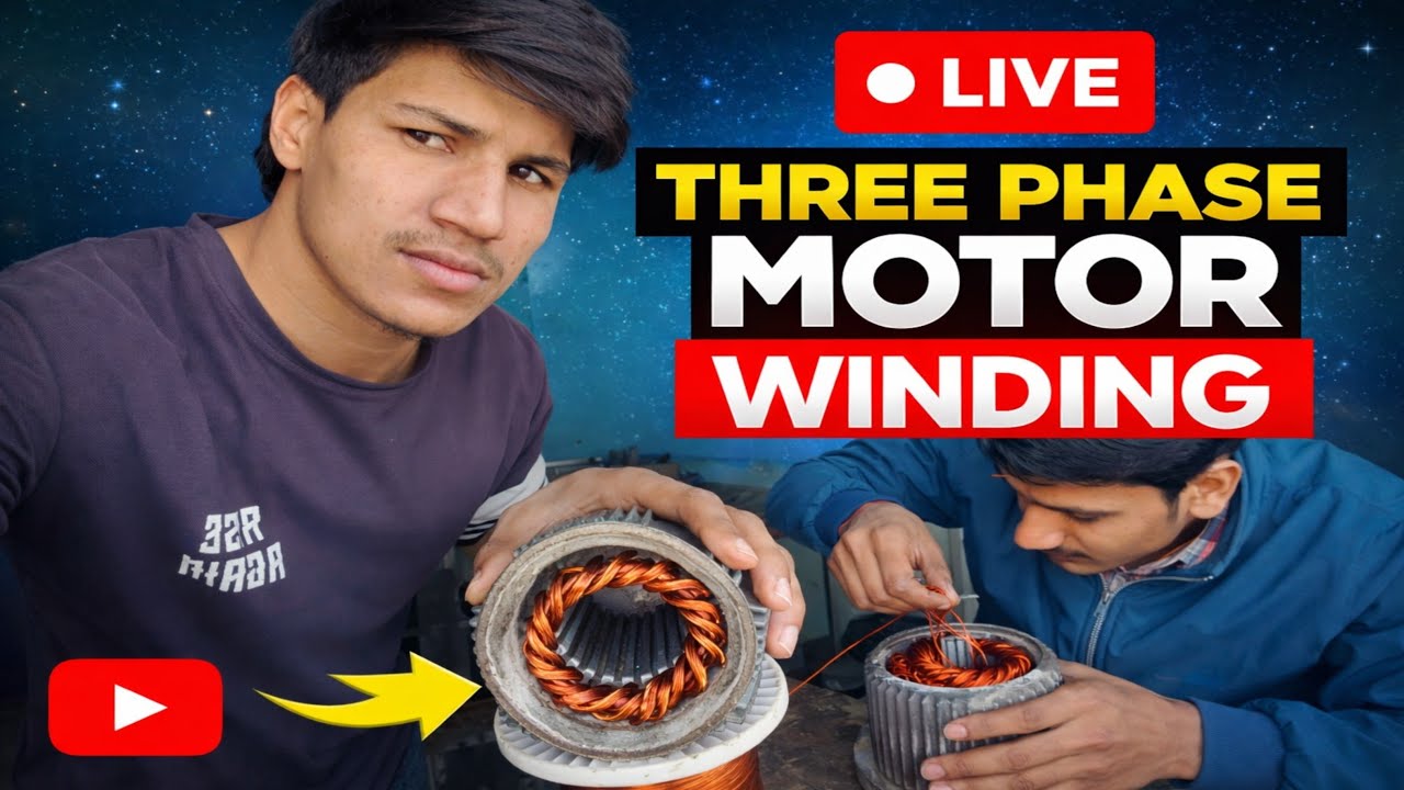 VINAY Electricials Tecnical  is live! three phase motor winding #live