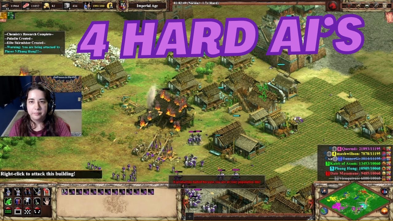 AoE2 - 3 vs 4 Hard AI’s!