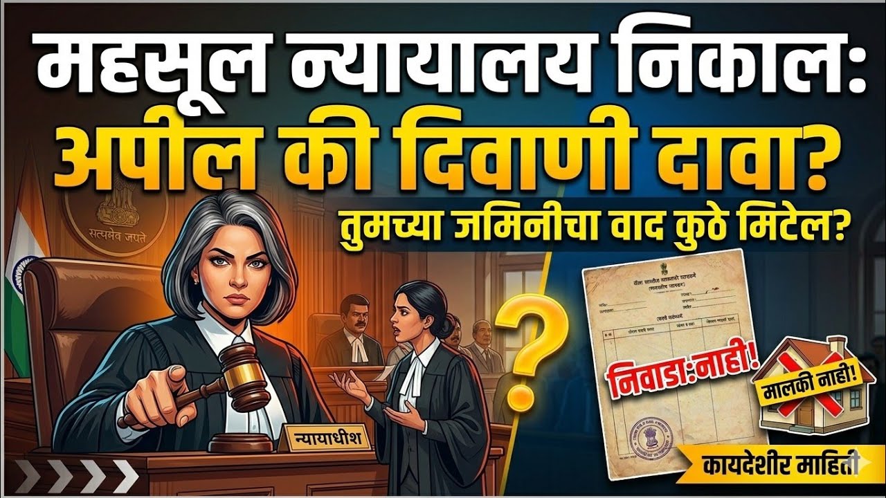 महसूल न्यायालयाच्या निकलाविरुद्ध अपील का दिवाणी दावा | ॲडव्होकेट कैलास नाईक