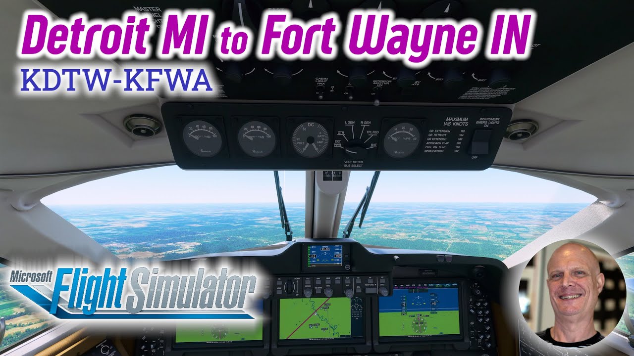 Microsoft Flight Simulator Detroit MI-Fort Wayne IN King Air 350i Twin-Engine