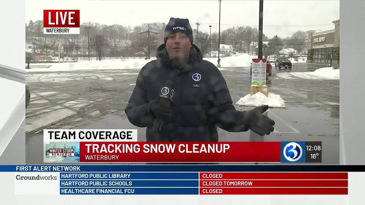 VIDEO: Crews catch up on clearing roads in Waterbury