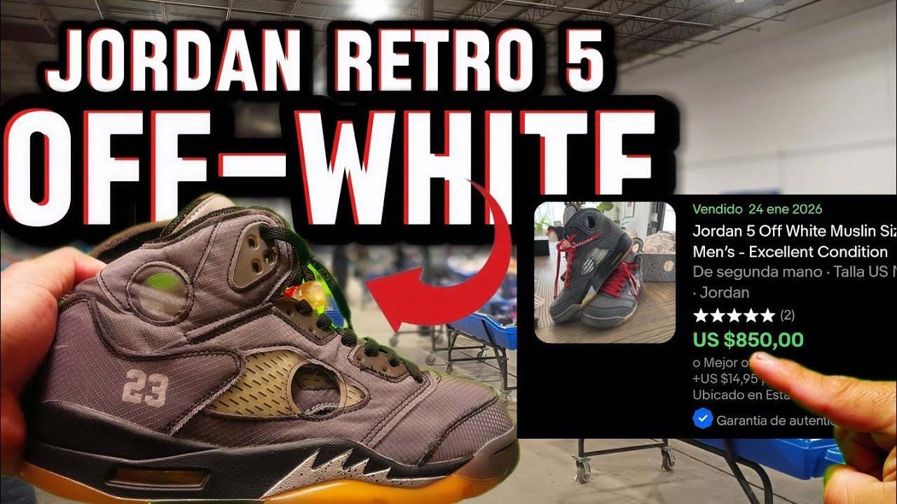 COMPRE JORDAN RETRO 5 OFF-WHITE por $4.00 NO PUEDO CREERLO 😱
