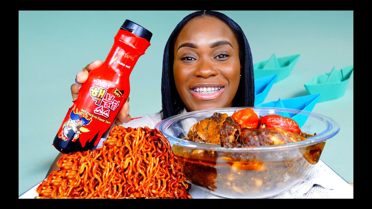 OXTAIL MUKBANG  🇯🇲 | 2X SPICY NOODLES | SAMYANG NUCLEAR FIRE SAUCE | JAMAICAN MUKBANG