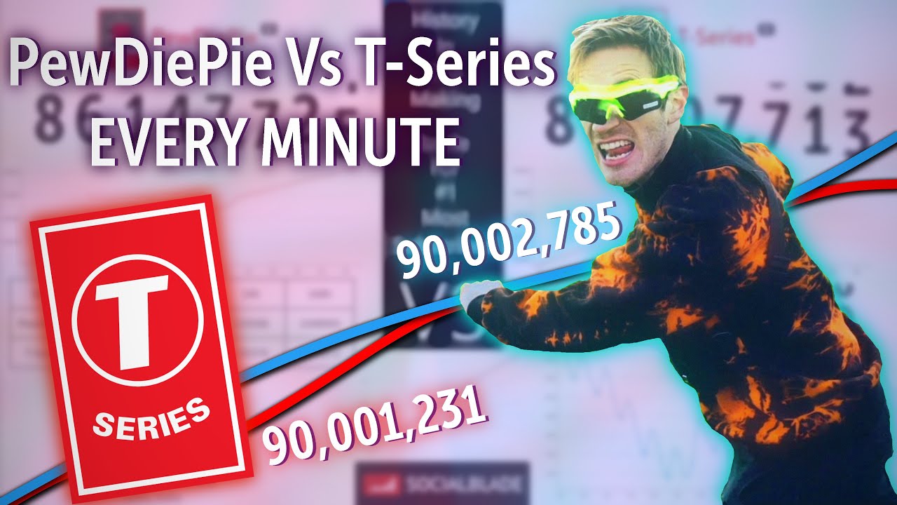 PewDiePie Vs. T-Series EVERY MINUTE(206 DAYS)