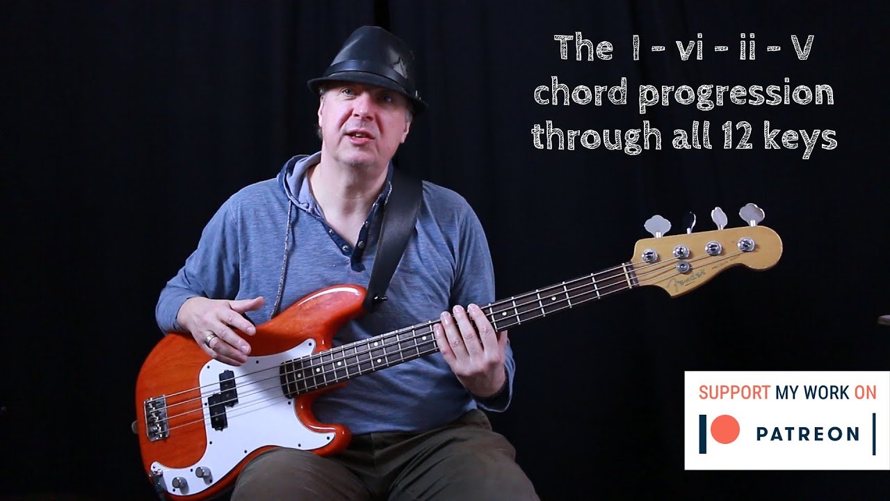 Practice the I - vi - ii - V - chord progression in all twelve keys