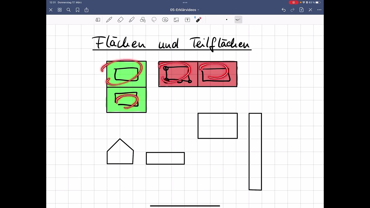Fl&auml;chen und Teilfl&auml;chen - Klasse 5 - Fl&auml;chen - Lehrer Beth