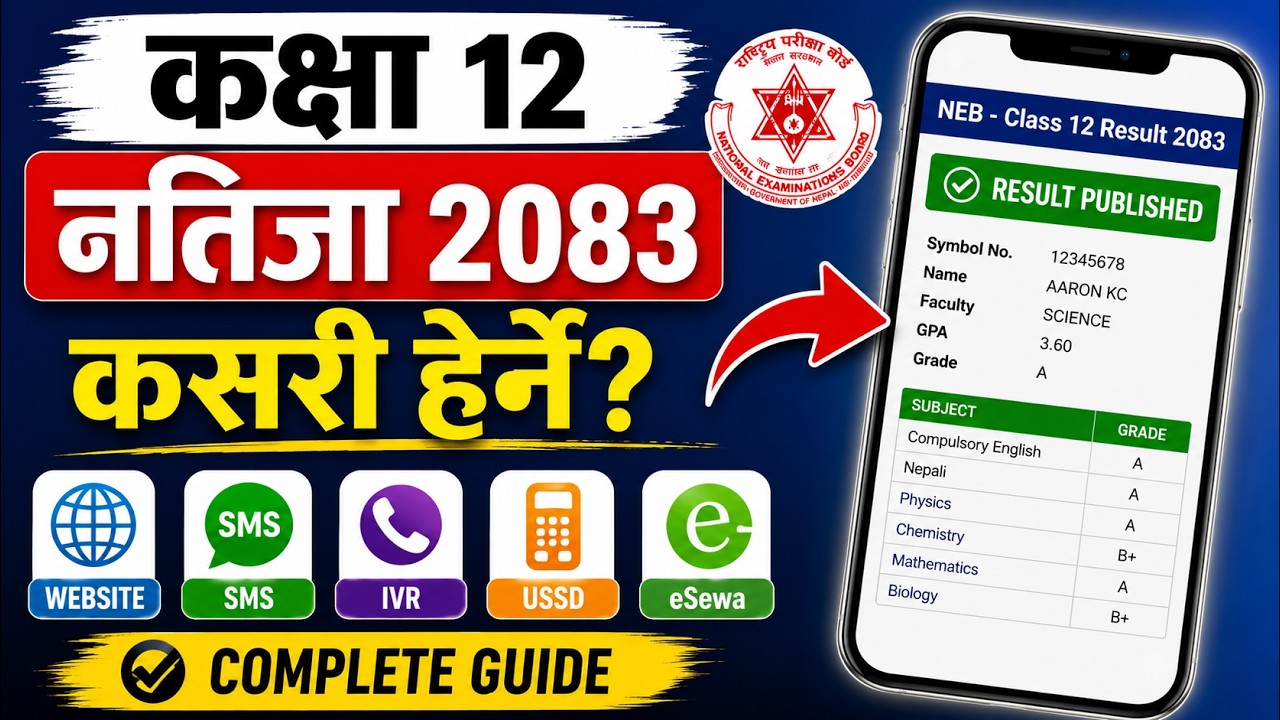 How to Check Class 12 Results 2083? 📢 Official Website, SMS, IVR, USSD Complete Guide