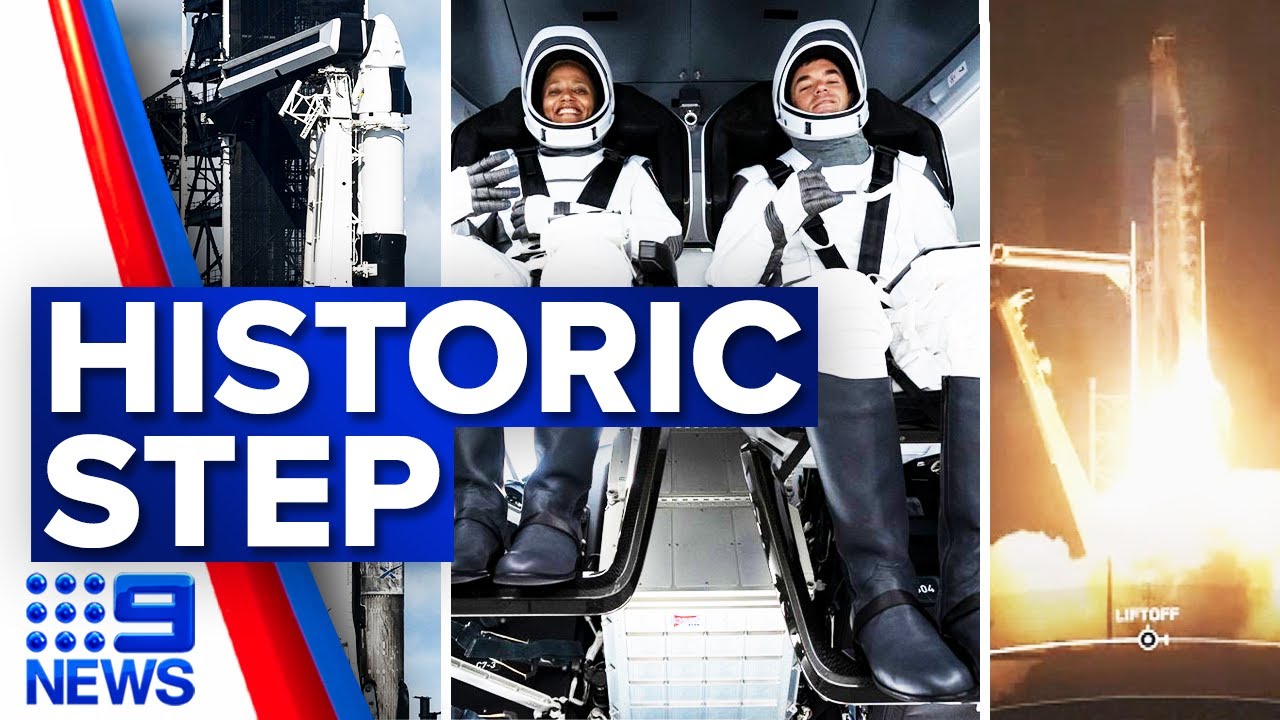 First space flight carrying civilians, launches | 9 News Australia