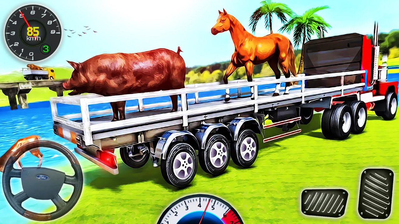 Farm Animal Transport Truck Driving 3D - Zoo Transporter Drive Simulator - Android GamePlay