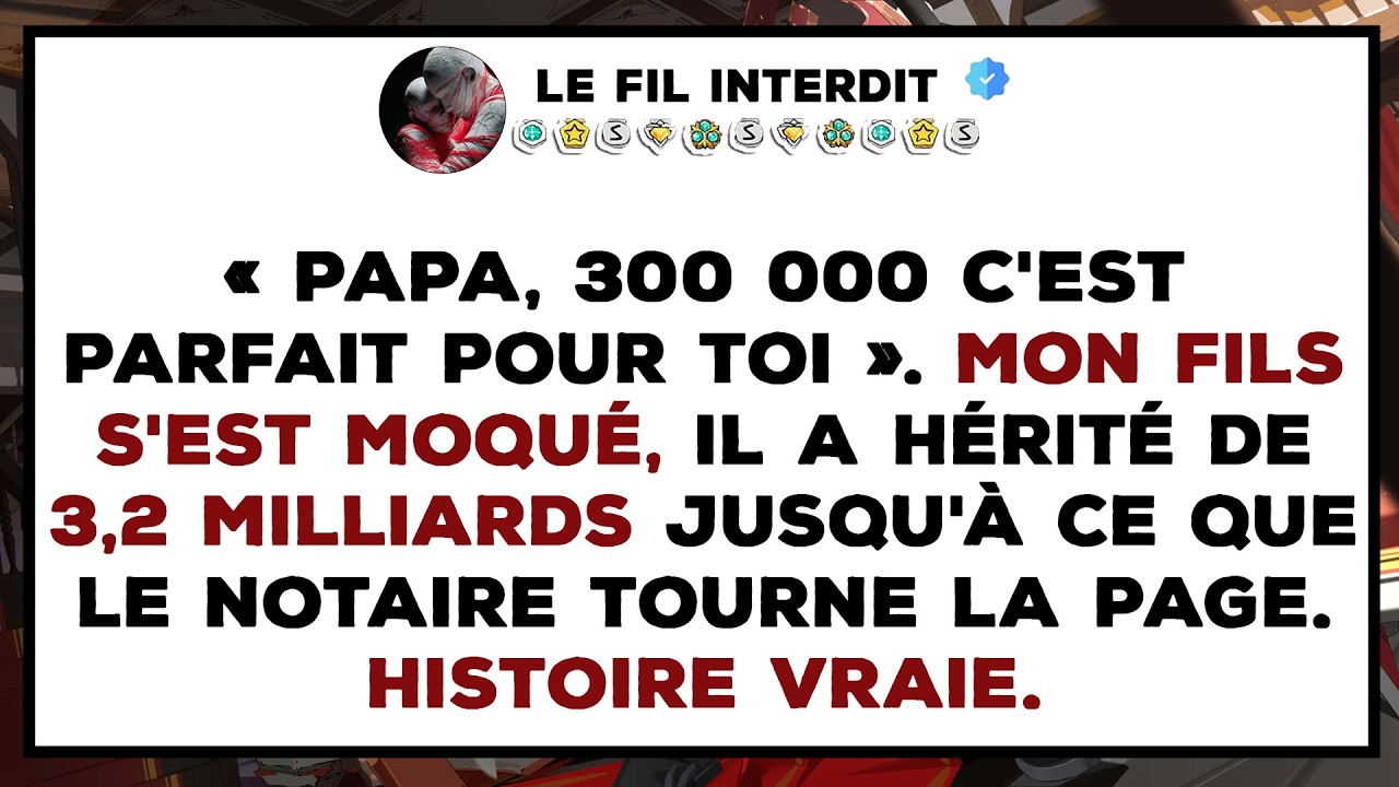MA FEMME NE M'A RIEN LAISSÉ DANS SON TESTAMENT | MON FILS A CÉLÉBRÉ JUSQU'À CE QUE LE NOTAIRE