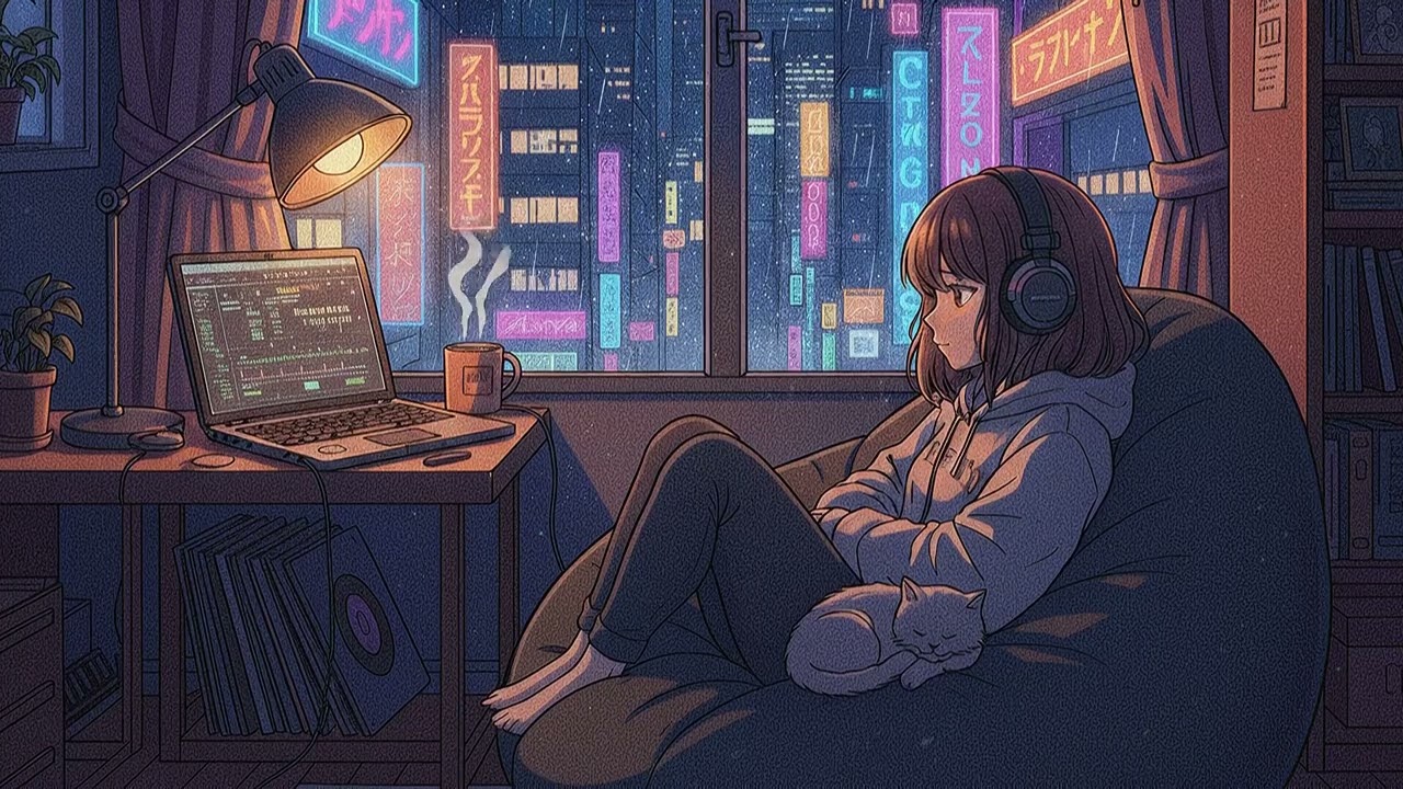Tokyo After Midnight Rainy Lofi for Deep Sleep (Night City Ambience)