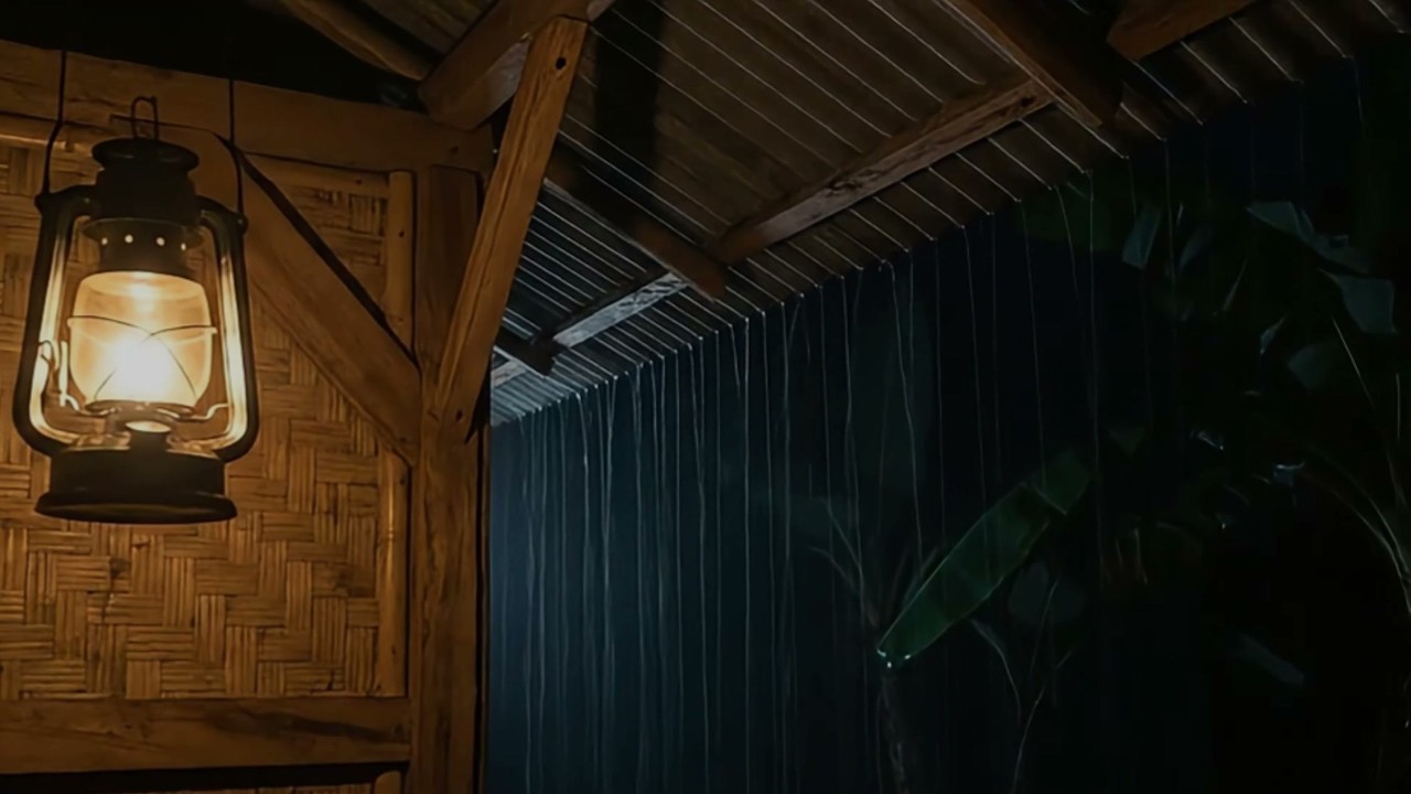 Soft Night Rain Under a Tin Roof | Long Sleep Sounds