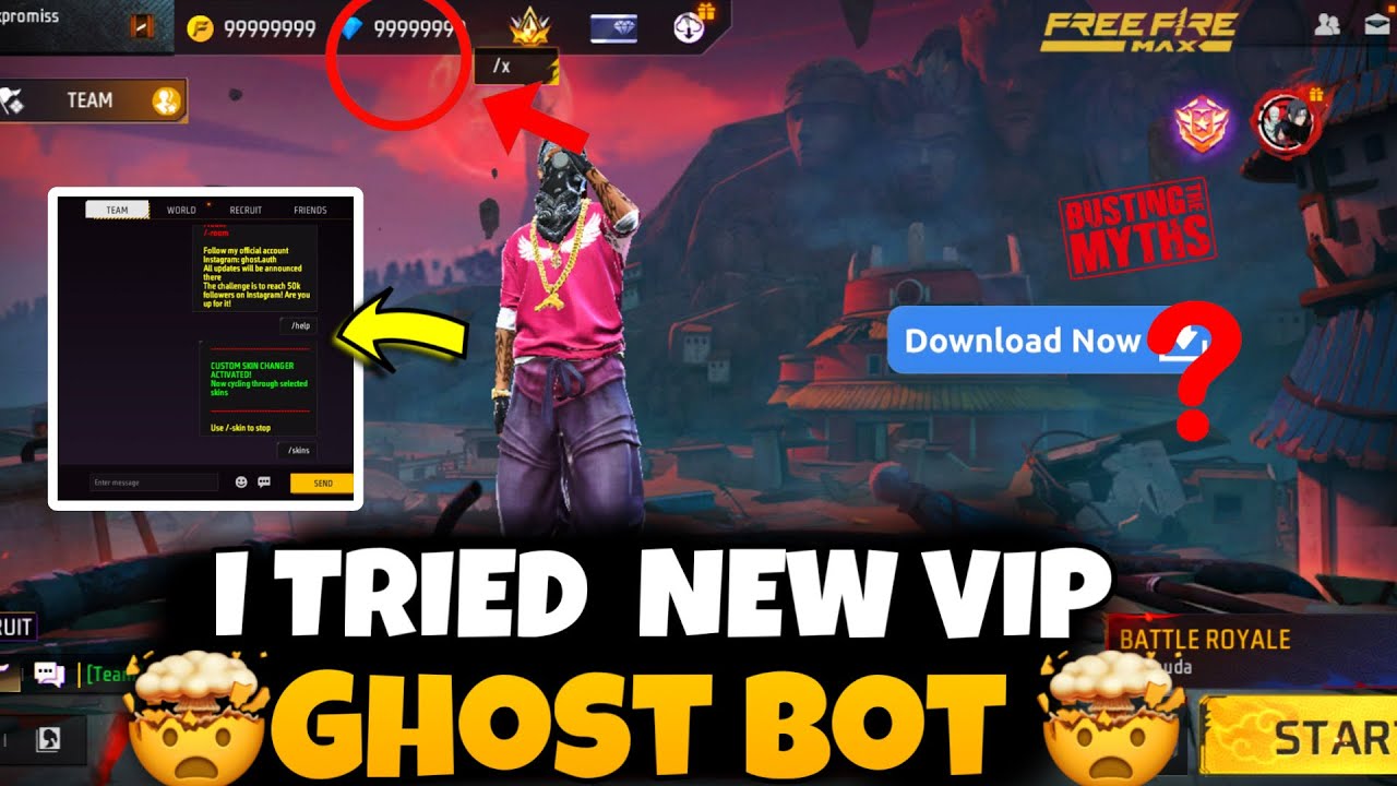 How To Download Vip Ghost Bot  In FreeFire Myth or Real 🙀Ghost bot  *REALITY*!! ||Unlimited Diamonds
