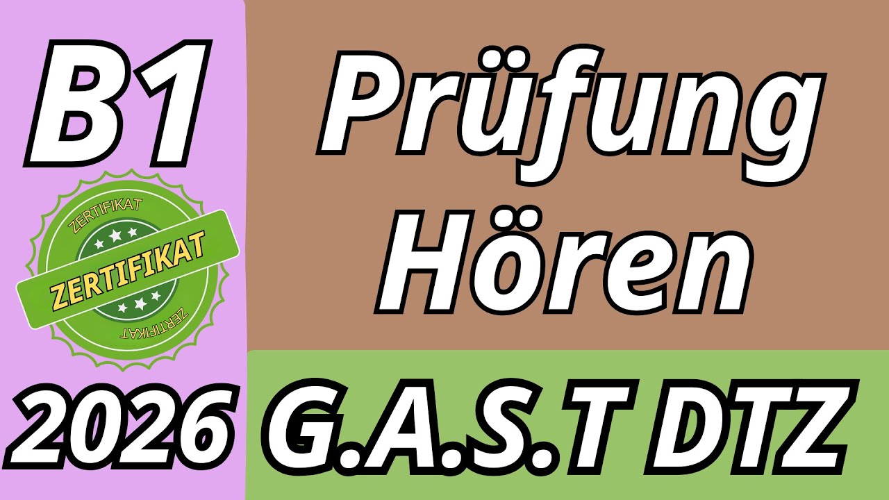 Hören B1 Prüfung | Übungssatz mit Lösungen | Prüfung DTZ 2026 | Teil 1-4