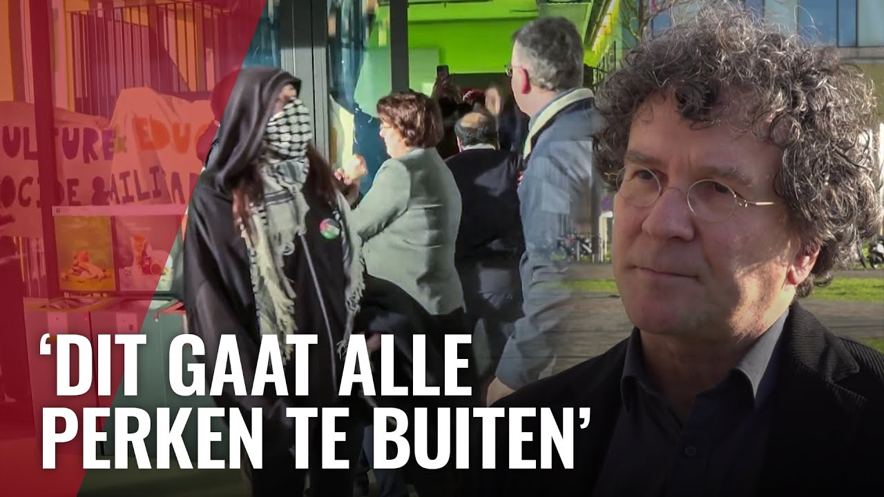 Pro-Palestijns protest verstoort interview defensieminister op UvA