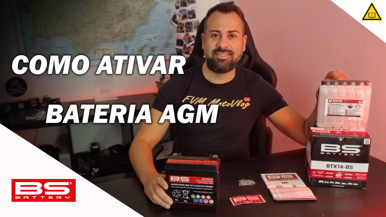 Como ativar bateria AGM para motas + Montagem | BS Battery