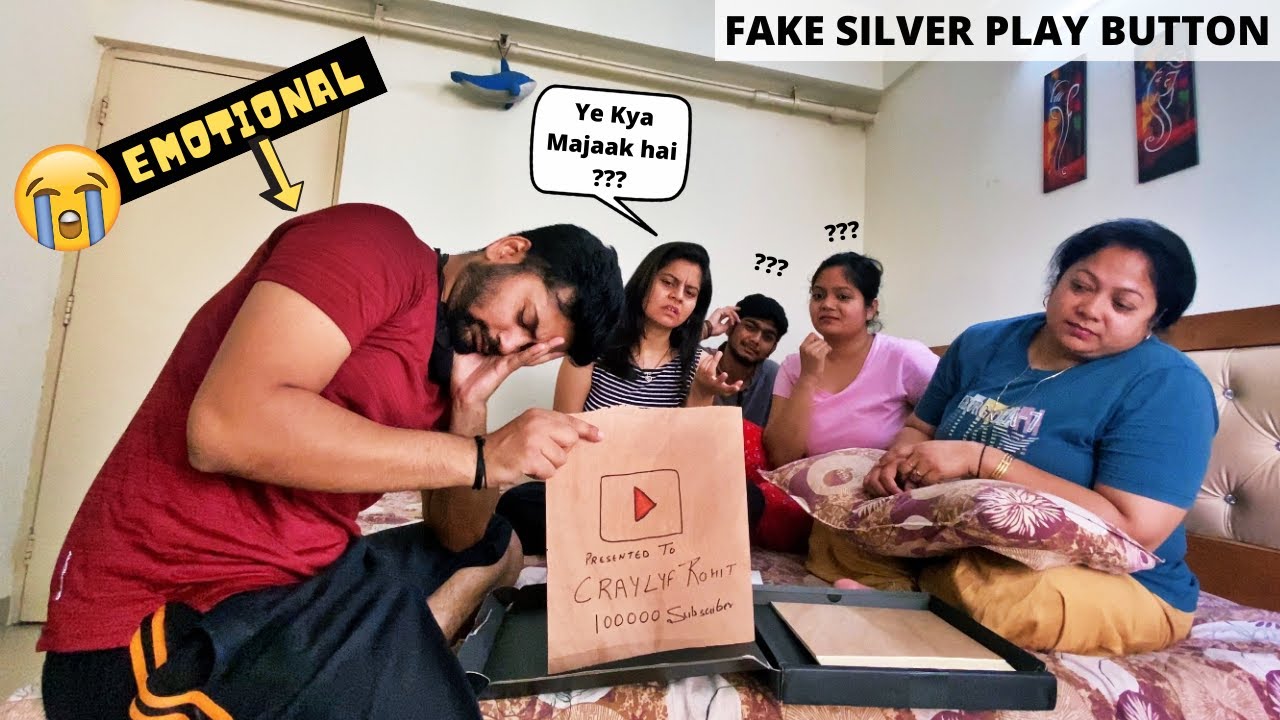SILVER PLAY BUTTON PRANK... (EMOTIONAL)
