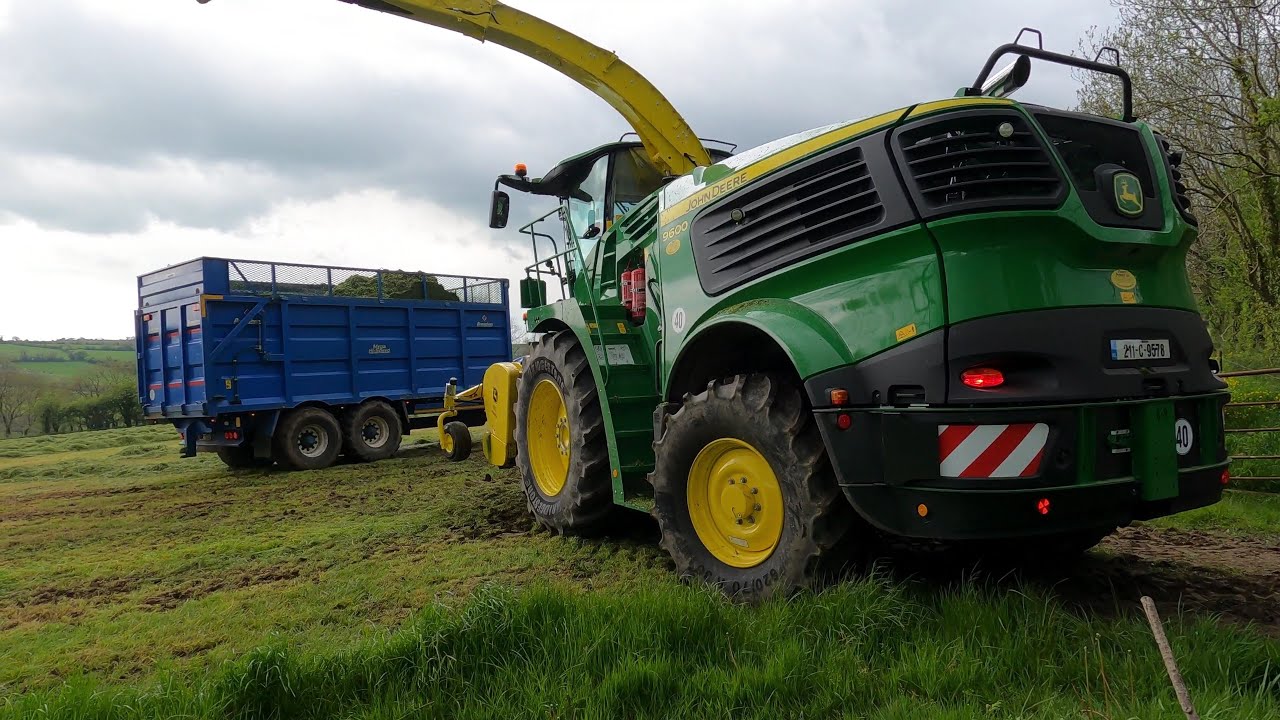 Silage 2021 JD 9600 in difficult conditions with CCS  cork