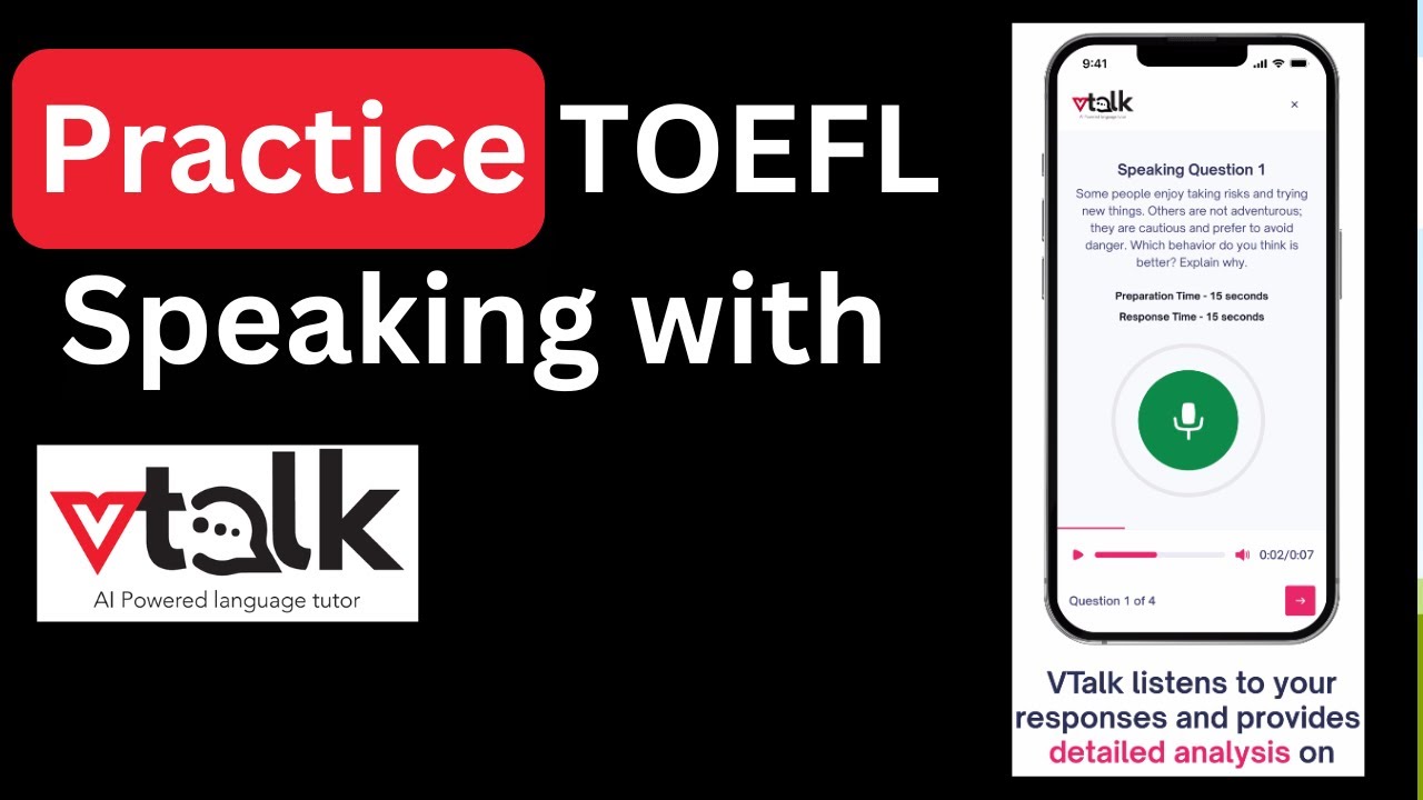 TOEFL Speaking Mock Test | Sample answer | Try TOEFL Exam | Get feedback  https://toefl.vtalkai.com/