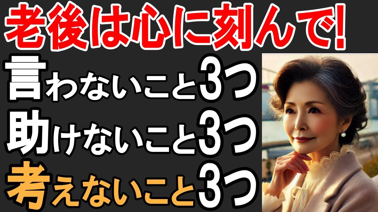 【60歳以上は絶対見て】年を取ったら心に刻むべき９つの教訓