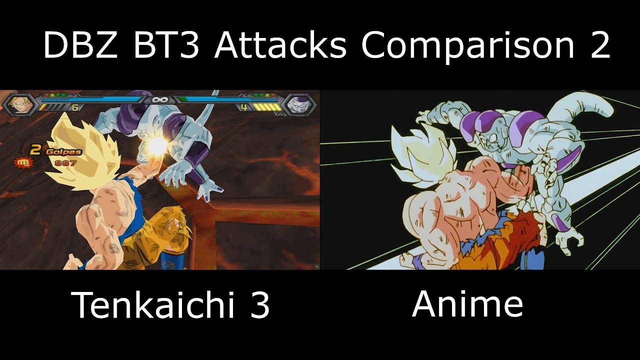 DBZ Budokai Tenkaichi 3 Attacks Side by Side Comparison Vol. 2