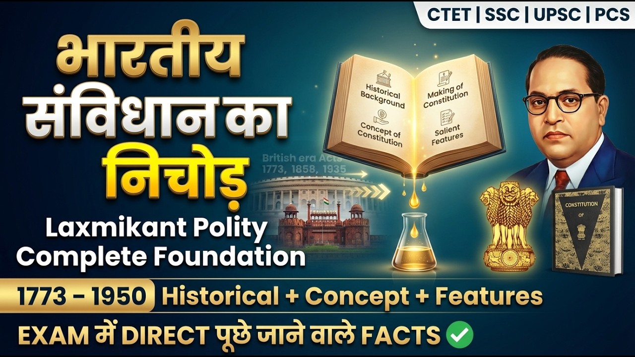 भारतीय संविधान की ऐतिहासिक पृष्ठभूमि + संविधान निर्माण | Laxmikant Polity One Shot Series