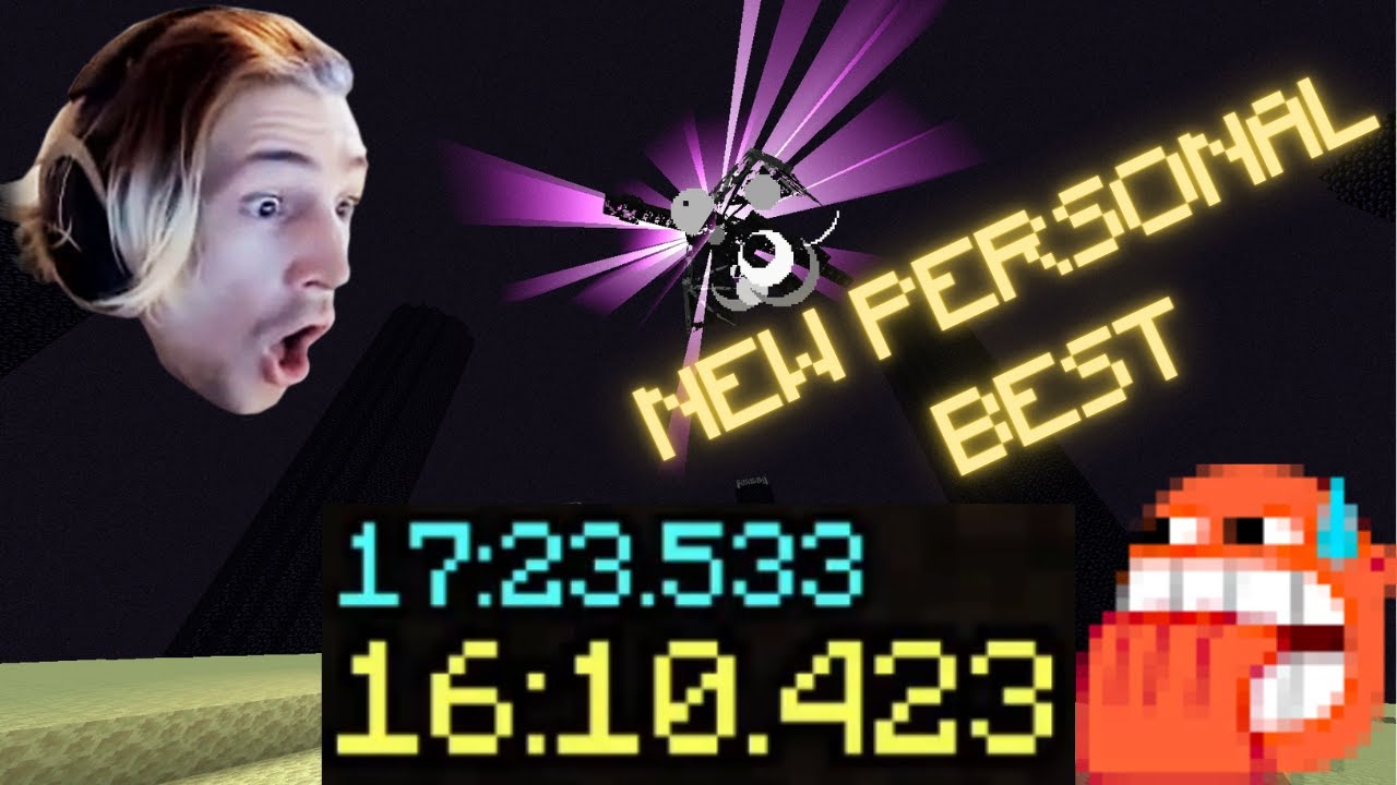xQc OLD Minecraft Speedrun Record (16:10.423) &mdash; Forsen Almost Beaten