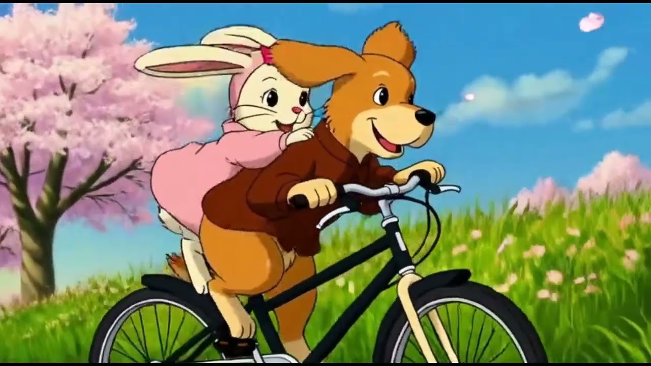 A Peaceful Journey: Puppy and Rabbit Bicycle Adventure #KoreanCulture #SeoulVibes #GhibliVibes