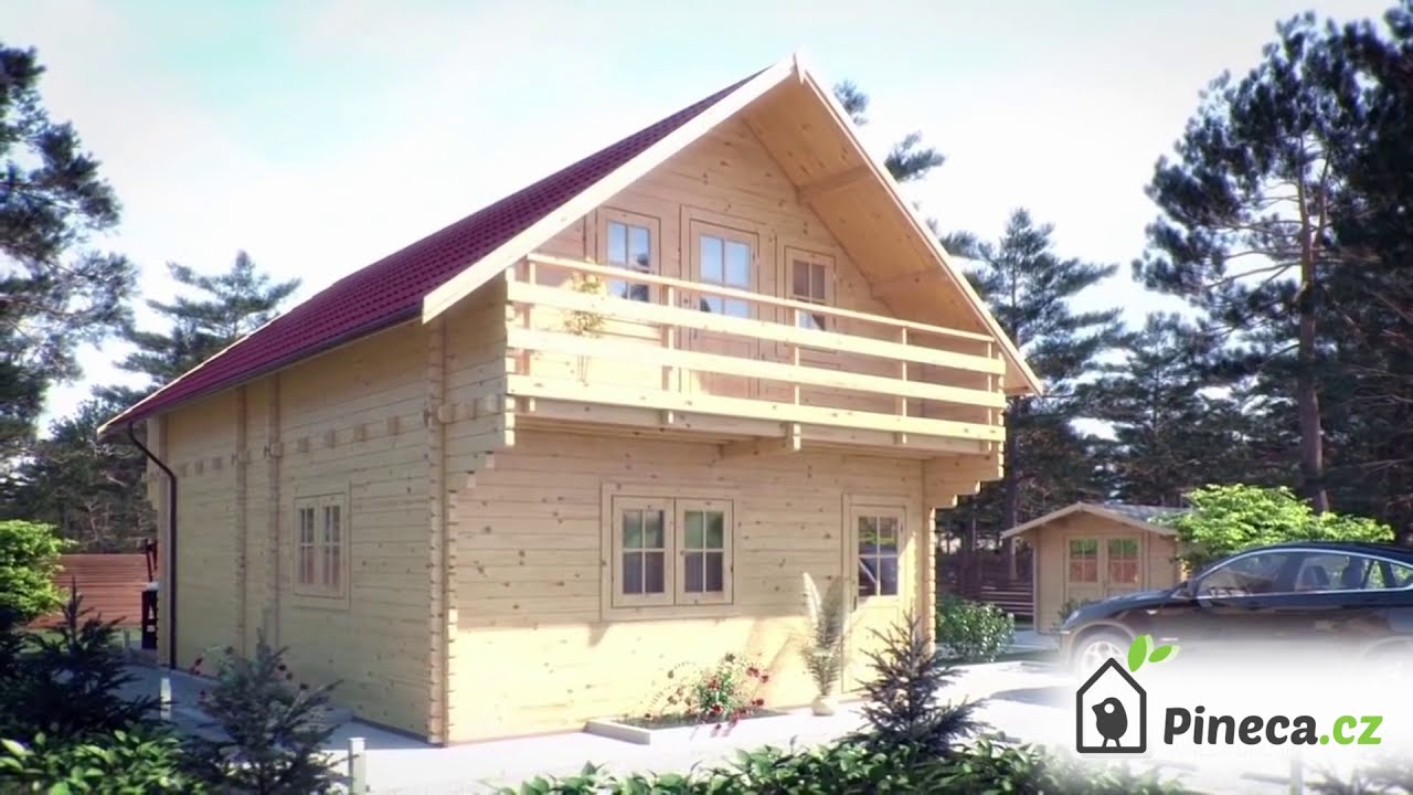 🏡  Dřevěný dům LANGON 107m² (8,7x6) 66mm | Pineca.cz