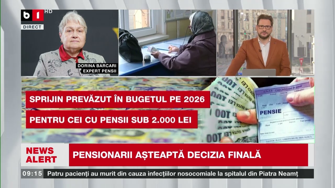 SPRIJIN FINANCIAR PENTRU PENSII SUB 2 000 DE LEI. D. BARCARII, EXPERT PENSII CU DETALII_Știri B1TV