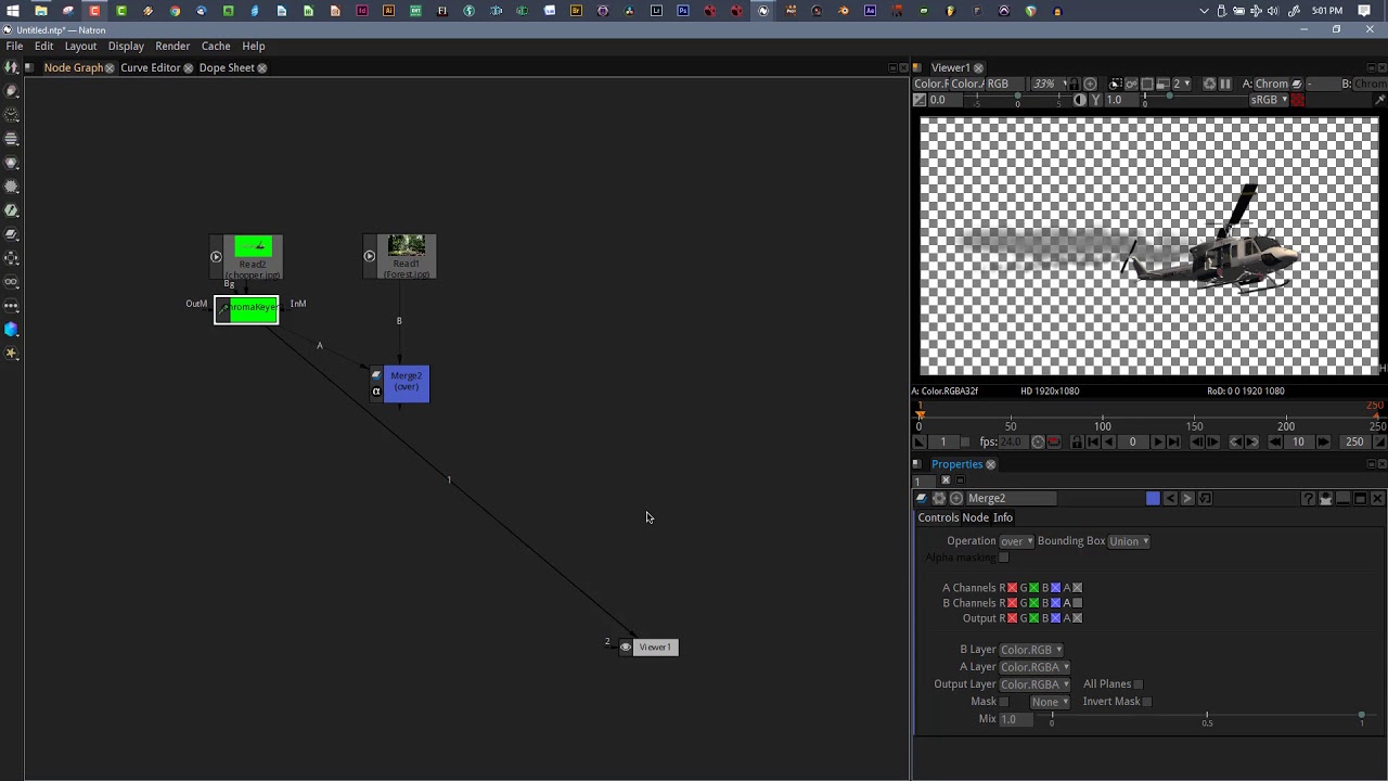 Alphas and Merging In Natron