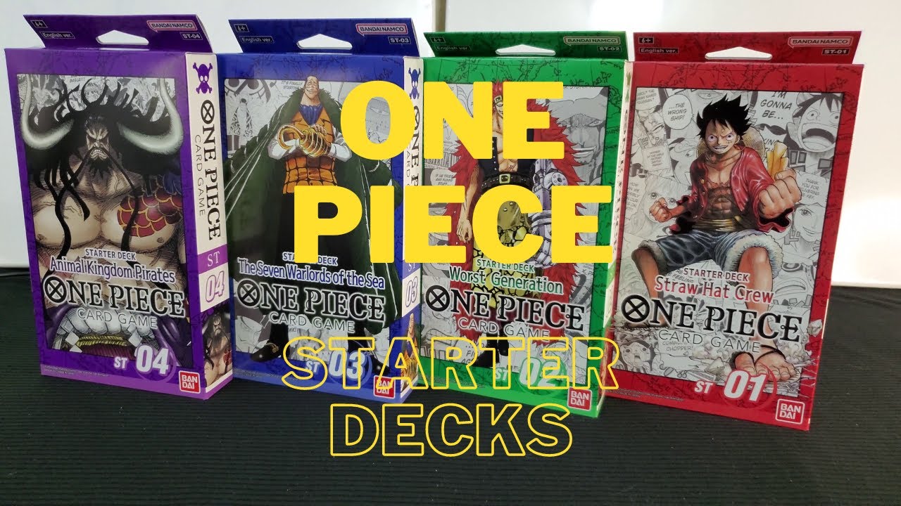 THE NEW ONE PIECE TCG STARTER DECKS!! - Unboxing All 4 Starter Decks!! | One Piece Card Game