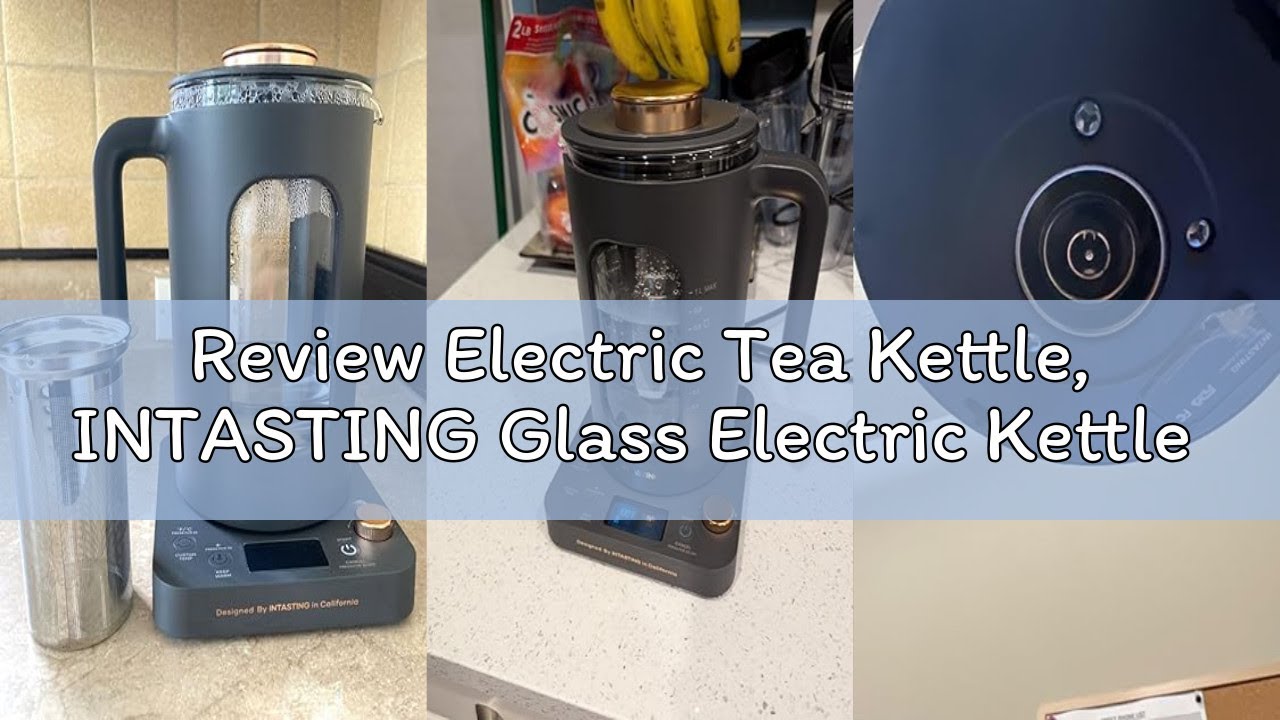 Review Electric Tea Kettle, INTASTING Glass Electric Kettle with tea Infuser and Precise knob temper