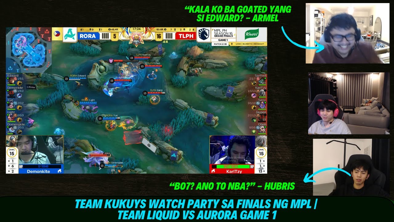 ARMEL HINDI NAGAGALINGAN KAY EDWARD? TEAM KUKUYS WATCH PARTY | MPL GRAND FINALS GAME 1