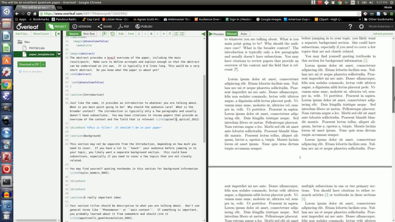 Использование Overleaf и Zotero