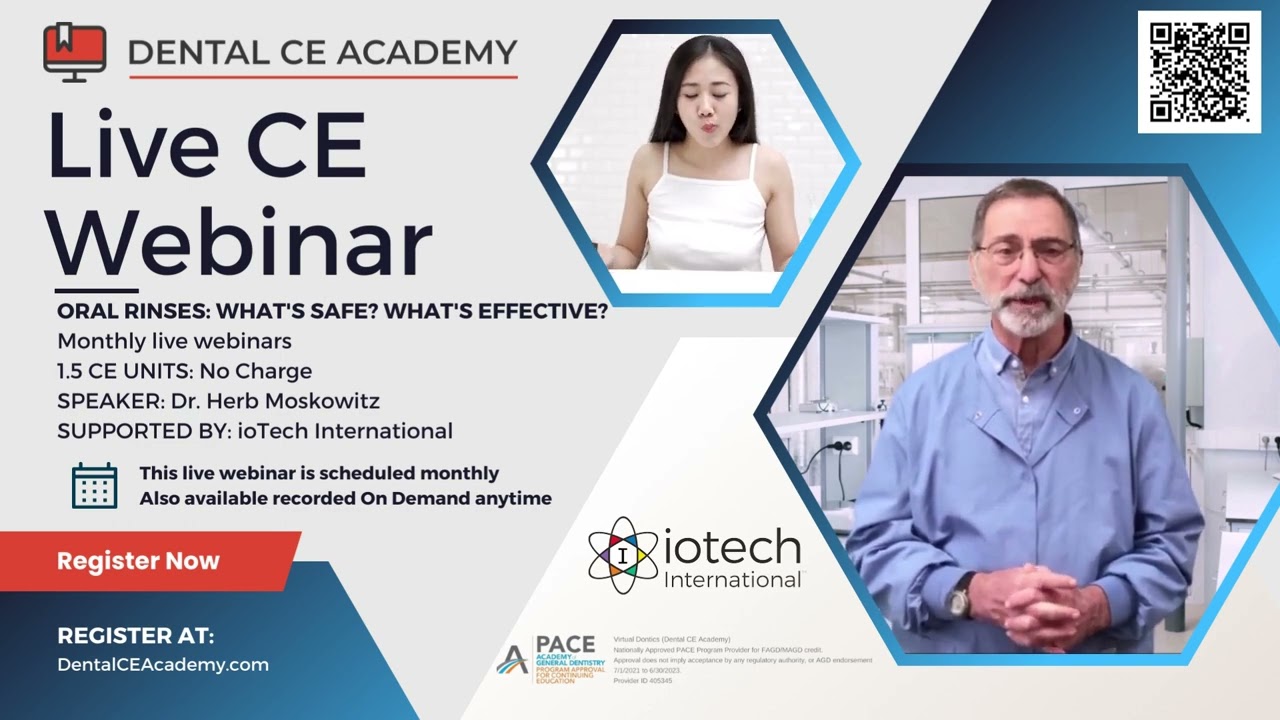 Free Dental CE Webinar hosted by Dental CE Academy. 