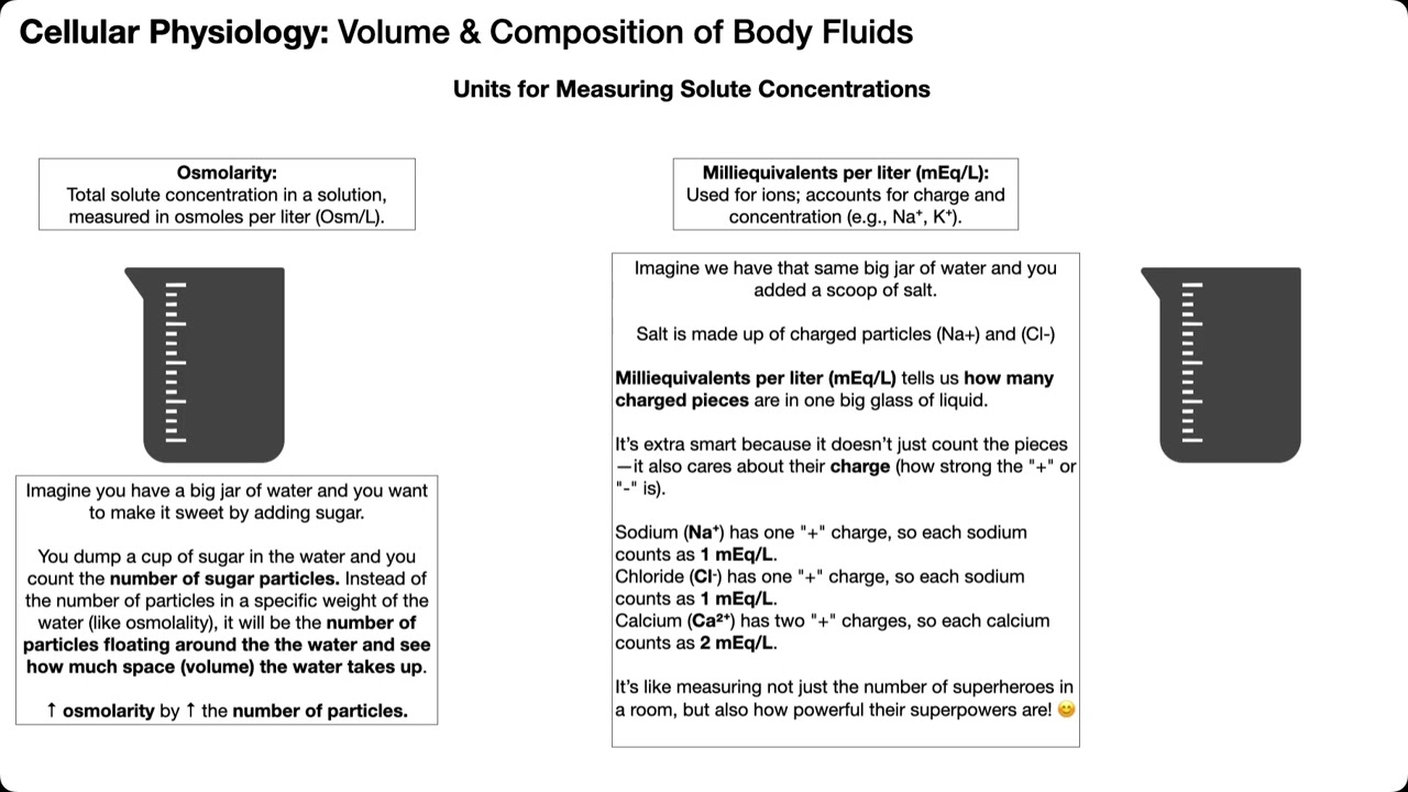 Understanding Osmolarity and Milli equivalents in Solutions