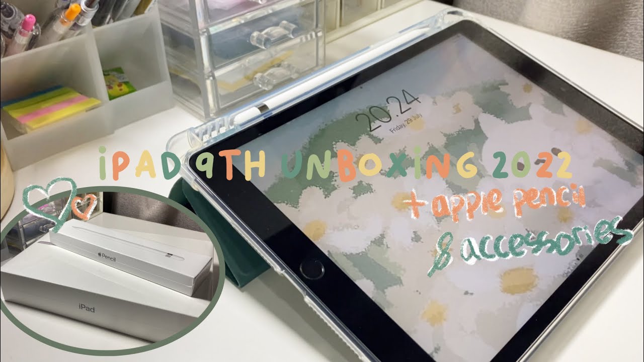 Unboxing iPad 9th generation 2022 space grey 64gb + accessories ✨ (aesthetic)