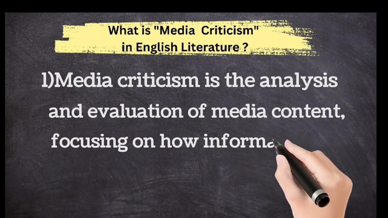What is media criticism in english literature ?