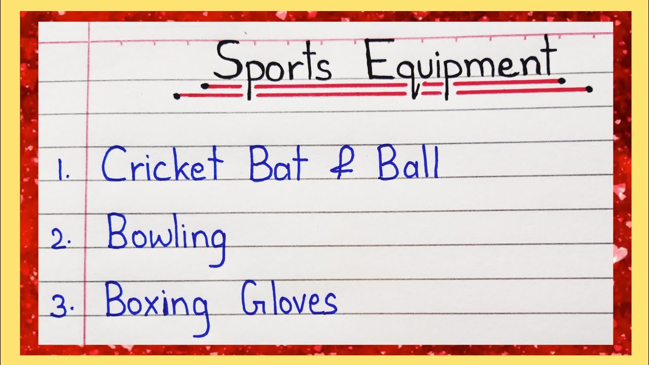Sports Equipment Vocabulary | List  Sports Equipment | 15 Items of sports and game 🎯