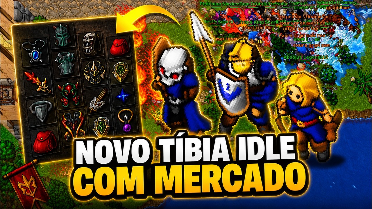 Novo MMORPG T&iacute;bia Idle: Open Beta, Sistema de Mercado e Data do Lan&ccedil;amento