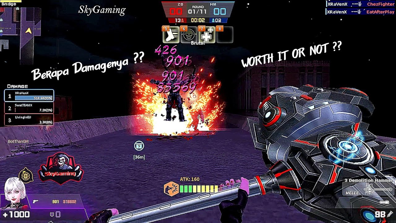 [CSN:S] Review New Melee Demolition Hammer Gameplay  - Zombie Hero - Counter Strike Nexon Studio